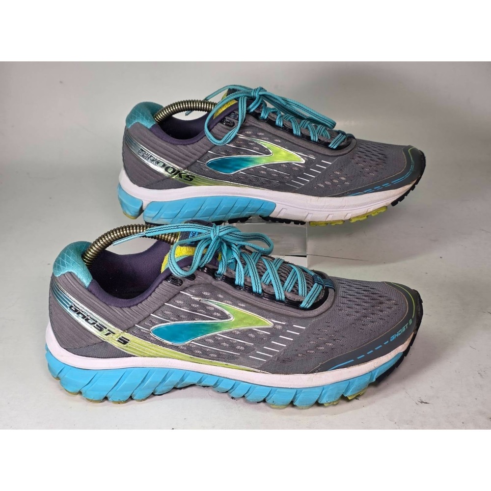 Brooks Ghost 9 Women's Sneakers Size 9 B Gray Blue Green Running Walking Shoes